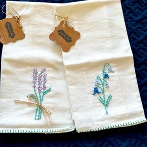 Embroidered “Mudpie” hand towels